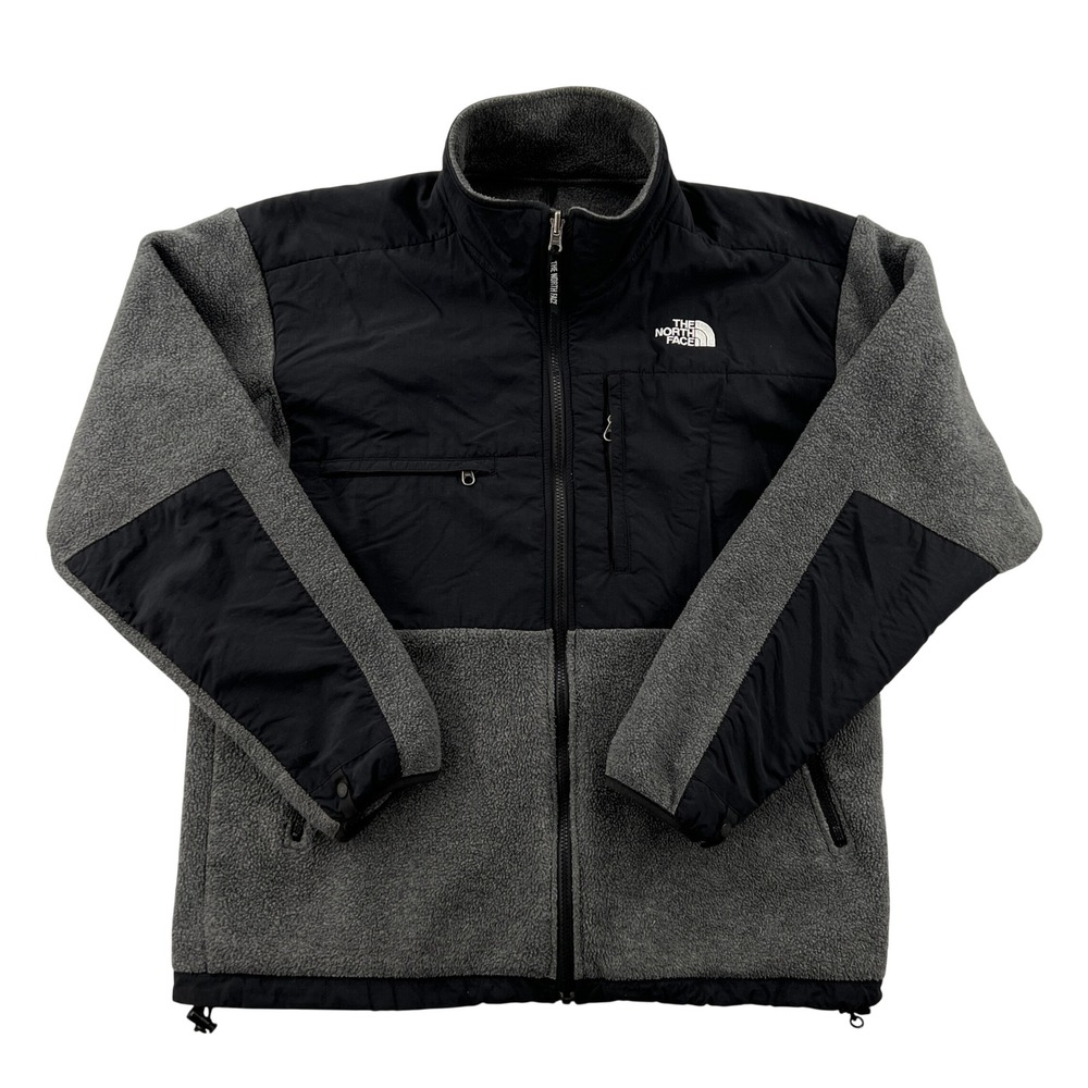 The North Face Denali Polartec Fleece Jacket Mens Large Gray Black Full Zip A193